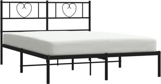 vidaXL Estructura cama sin colchón con cabecero metal negro 140x190 cm Vidaxl
