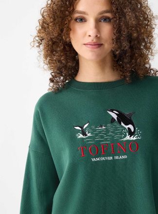 Twik Womens Oversized destination fleece sweatshirt