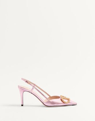 Valentino Garavani Vlogo Signature Slingback Pump In Laminated Nappa Leather 80Mm Wo