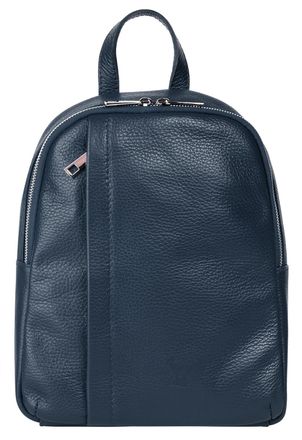 Samantha Look Cityrucksack SAMANTHA LOOK, Damen, Gr. B/H/T: 29cm x 9cm, onesize, blau, Leder, Rindsleder, Rucks&auml;cke Cityrucksack, Echt Leder, Made in Italy