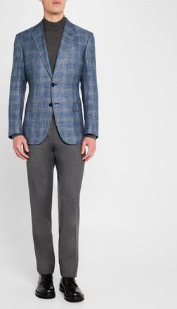 Emporio Armani Mens Brushed Plaid Sport Coat