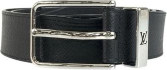 Louis Vuitton Pre-owned Vintage Leather Belt - Heren - Pre-owned - Zwart - Maat: ONE Size Leer