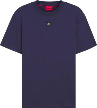 HUGO BOSS patch-logo cotton T-shirt - Blue