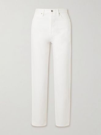 Jil Sander Jeans Cropped A Gamba Dritta E Vita Alta - Bianco sporco