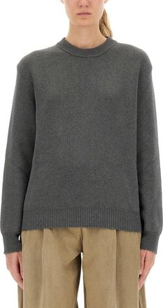 Golden Goose Relaxed Fit Ribbed Knit Jersey With Bold Logo Detail