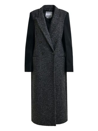 Essentiel Jas met dubbele rij knopen en contrasterende mouwen - Grijs