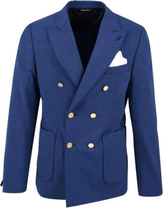 Daniele Alessandrini Blazers, male, Blue, Size: XL Polyester Blazer Elevate Style Blue Occasion