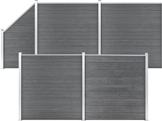 vidaXL Vidaxl - Set De Valla 4 Cuadradas + 1 Oblicua Wpc Gris 792x186 Cm
