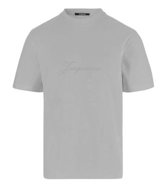 Jacquemus Grey Cotton Solid T-Shirt
