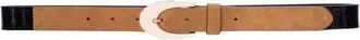 Black Suede Studio Tease Belt in Latte Suede And Black at Nordstrom, Size Medium