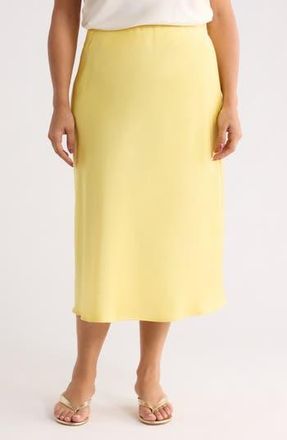 Renee C Satin Midi Skirt in Butter at Nordstrom Rack, Size 3X