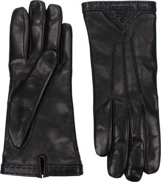 Prada Damens Handschuhe Leder Schwarz