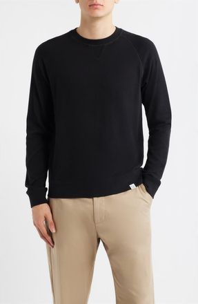 Merz b. Schwanen Retro Fleece Lightweight Sweatshirt in Deep Black at Nordstrom, Size Xx-Large