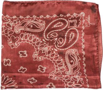 Golden Goose Burnt Orange Silk Scarf