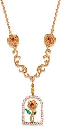 Girls Crew Kids Disney Belle Rose Pendant Necklace in Gold at Nordstrom
