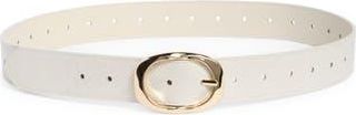 Steve Madden Textured Faux Leather Belt in Cream-Cream at Nordstrom Rack, Size X-Large