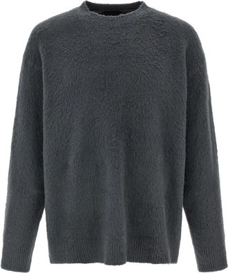 Roberto Collina Shearling Katoenen Trui - Heren - Ronde hals truien - Grijs - XL - Katoen - Truien & Vesten