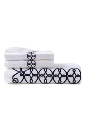 Brooks Brothers Engaged Embroidered Turkish Cotton Sateen Duvet Cover & Sham Set in Navy at Nordstrom Rack, Size Queen