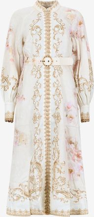 Zimmermann Midi-Kleid mit Stehkragen aus bedrucktem Stoff Hypnotic