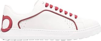 Ferragamo Womens Manhattan Gancini-Print Sneakers In White