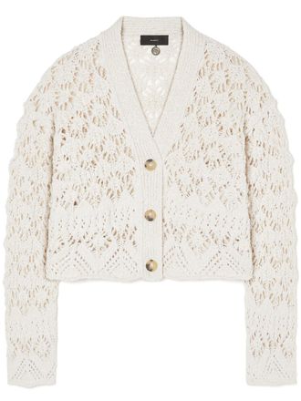 Alanui Blue Lagoon Romance Open-Knit Cotton Cardigan