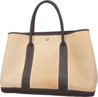 Herm&egrave;s Brown Toile H Tote Bag (Pre-Owned)