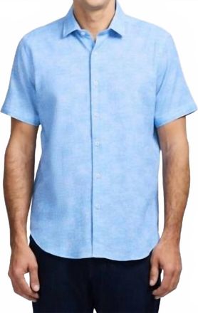 Robert Graham Reid Short Sleeve Woven Shirt In Light Blue