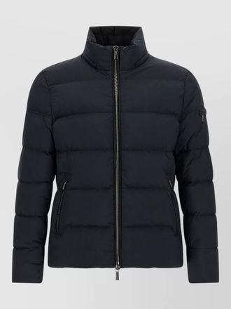 Moorer brett acqua line hooded quilted bomber