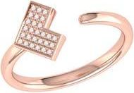 LuvMyJewelry Home One Way Open Ring - 0.06ct. in 14Kt Rose Gold Vermeil at Nordstrom Rack, Size 7