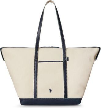 Polo Ralph Lauren Canvas Travel Bag With Leather Profiles