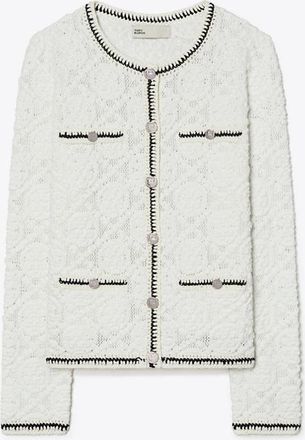 Tory Burch Womens Kendra Logo Lace Cardigan, size XS