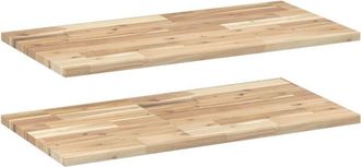 vidaXL Vidaxl - Estantes Flotantes 2 Uds Madera Acacia Sin Tratar 100x40x2 Cm
