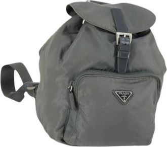 Prada Pre-owned Backpacks, female, Gray, Size: ONE SIZE Pre-owned Nylon Backpack
