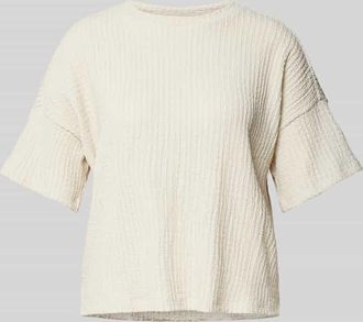 Jake*s T-Shirt mit Strukturmuster in Ecru, Gr&ouml;&szlig;e 44