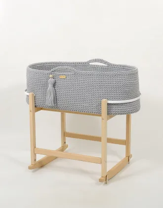 OEM Cesta Portabeb&egrave; Boho Fatta A Mano Con Culla - Grigia