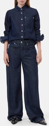 Closed Classic Shirt With Pocket In Dark Blue Denim