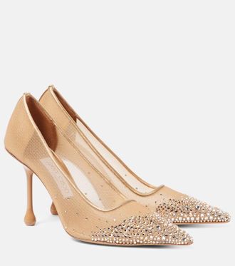 Jimmy Choo London Ixia 95 embellished mesh pumps