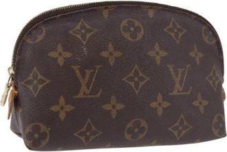 Louis Vuitton Pre-owned Monogram Pouch - Dames - Vintage Clutch - Bruin - ONE Size - Leer - Vintage