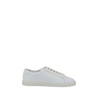Saint Laurent Sneakers, male, White, Size: 9 1/2 US Leather Sneakers with Iconic Monogram