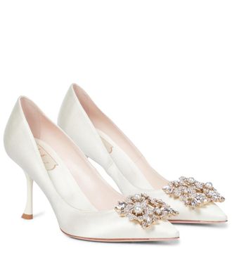 Roger Vivier RV Bouquet 85 embellished satin pumps