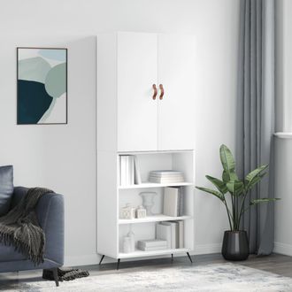 vidaXL Vidaxl - Aparador Alto Madera Contrachapada Blanco 69,5x34x180 Cm