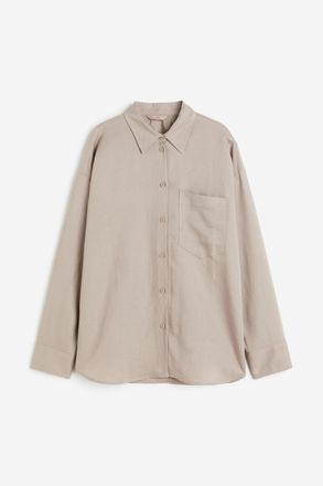 H&M Hemdbluse aus Leinenmischung - Greige