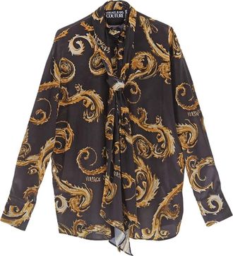 Versace Jeans Couture Shirts, female, Multicolor, Size: 2XS Camicia Stampa Barocco