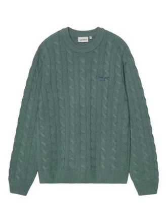 Carhartt Work in Progress cable knit sweater - men - Wool/Nylon - L - Green