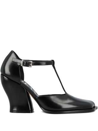 Loewe 90mm Onda T-bar pumps - Black