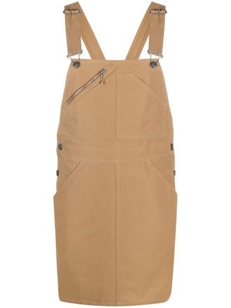 A.P.C. Tuinbroek jurk met vierkante hals - Bruin