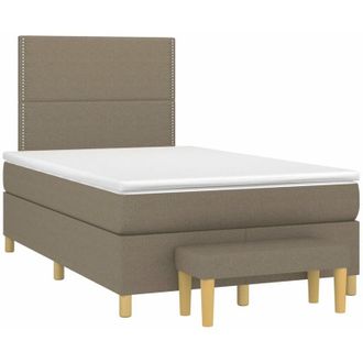 vidaXL Vidaxl - Cama Box Spring Con Colch&oacute;n Tela Gris Taupe 120x200 Cm