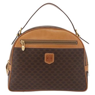 Celine Backpack Leather Brown Canvas Backpack Bag (Pre-Owned)