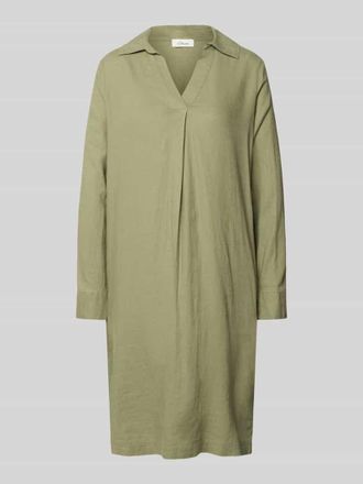 s.Oliver Red Label Figurumspielendes Freizeitkleid aus Leinen-Viskose-Mix in Khaki, Gr&ouml;&szlig;e 34