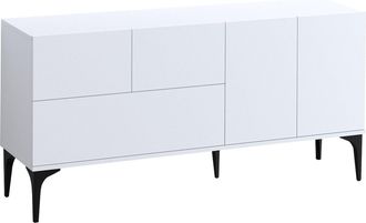 Hanah Home Aparador De Madera ginny - 150 X 35 X 75 Cm - Blanco